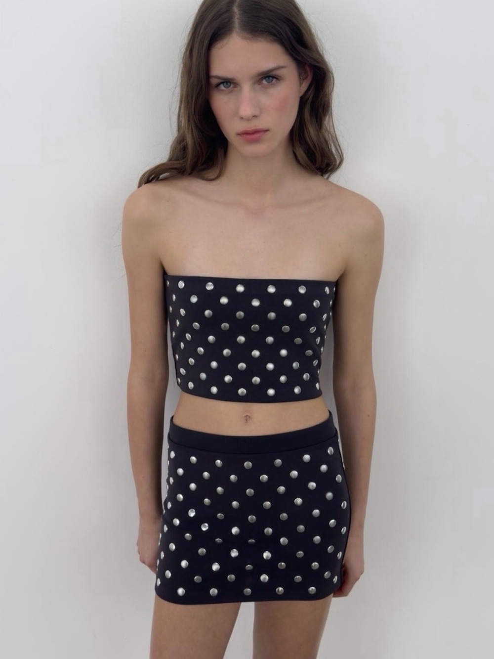 NWT Zara Woman STUDDED MINI SKIRT Size M Medium